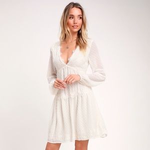 SOLD - Wistful Moment Swiss Dot Long Sleeve Dress